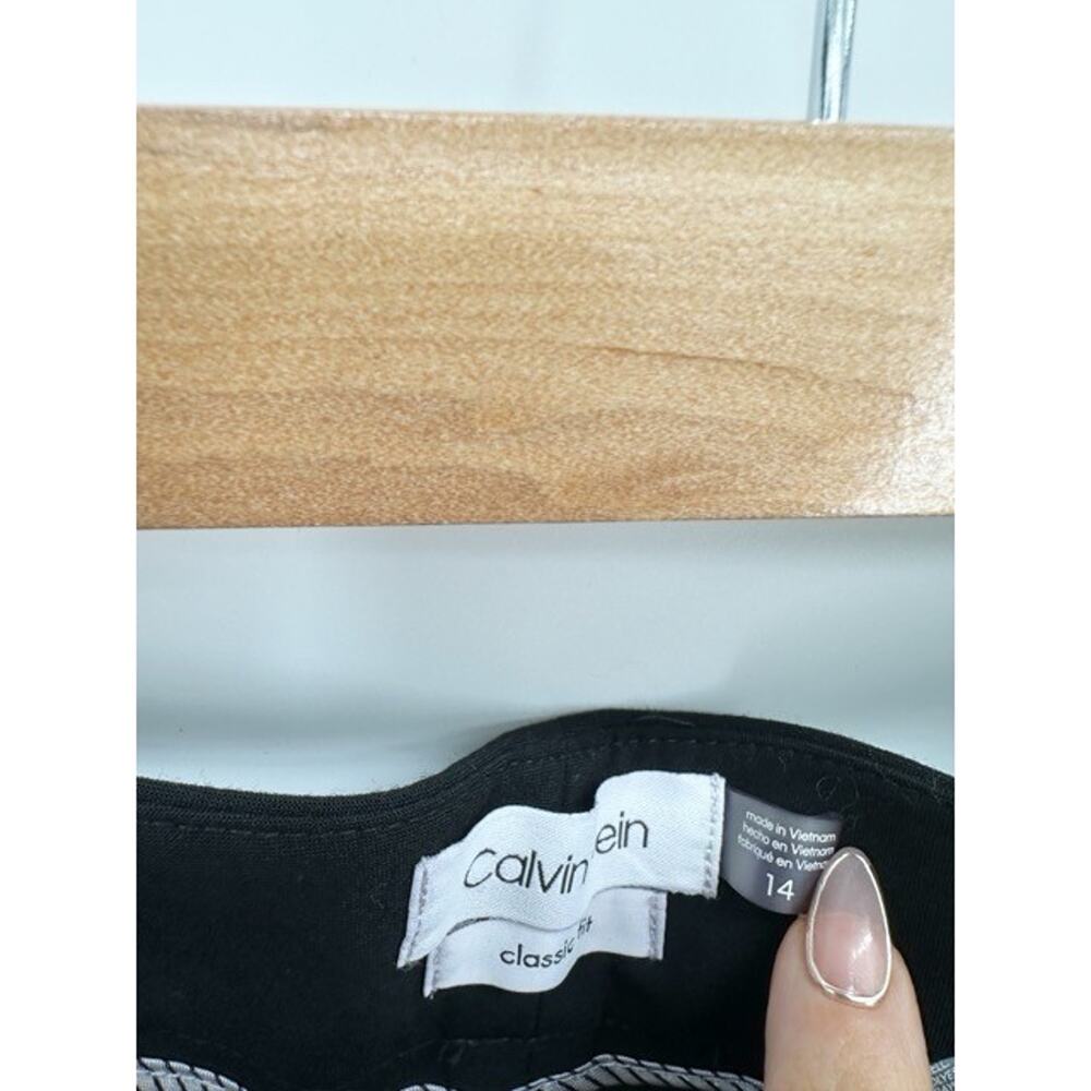 Calvin Klein Black Classic Fit Dress Pants Women's Size 14 Career Office Minimal - Picture 4 of 6